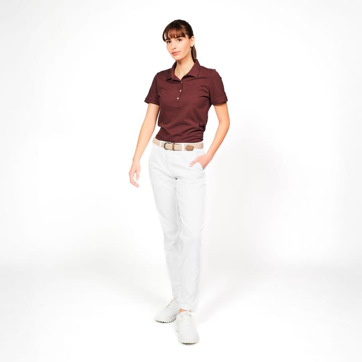 Produktbild Inesis Damen Golf Poloshirt kurzarm Baumwolle - MW500 dunkelbraun (S)
