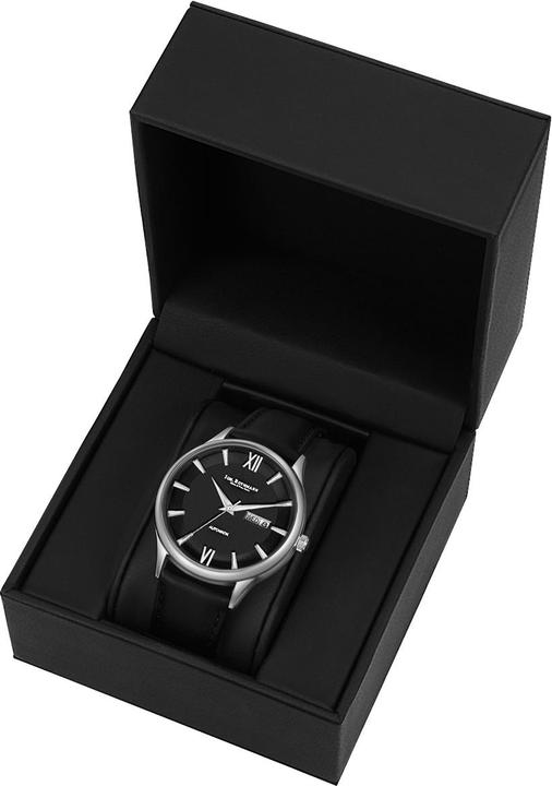 Produktbild John Rothmann Herren Automatikuhr Leopold Echtleder Schwarz - 26883 (Analoguhr, 40 mm)