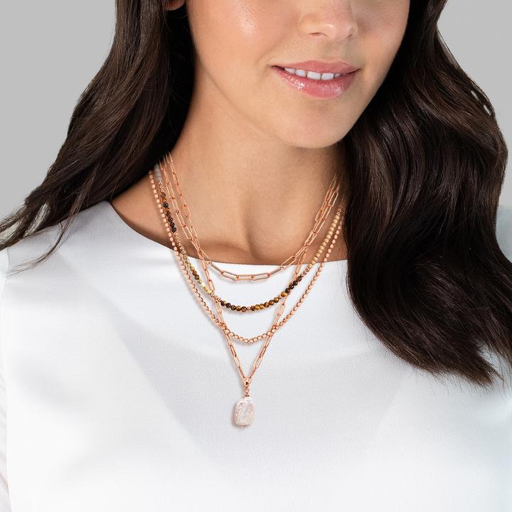Actual product image Lulu & Jane Metal alloy natural stone freshwater cultured pearl yellow gold 43.0/46.0/52.0/58.0 cm - 33316 (Metal alloy)