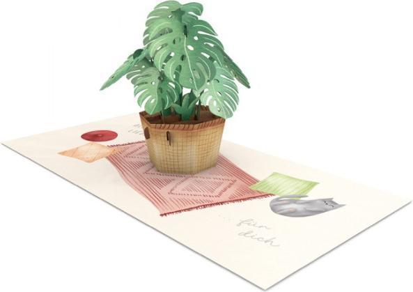 Immagine prodotto Pop-Up Karte - Katze mit Pflanze - Alles Liebe