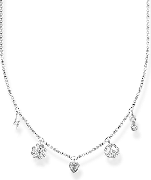 Produktbild Thomas Sabo Blitz Kleeblatt Peace Herz & Infinity Halskette (925 Sterlingsilber, 38 - 42 cm)