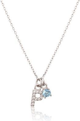 Immagine prodotto JVD Decent Silver P Necklace With Blue Zircon