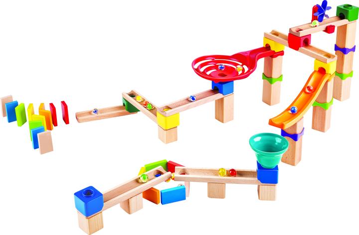 Actual product image Hape Fast marble run with dominoes