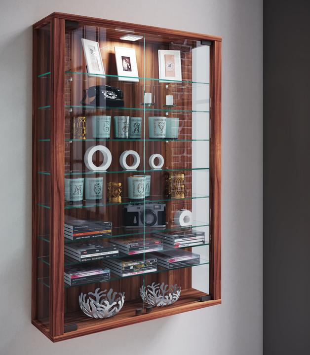 Image du produit VCM Vitrine murale de collection en bois et verre Vitrosa Mini (59 x 18 x 90 cm)