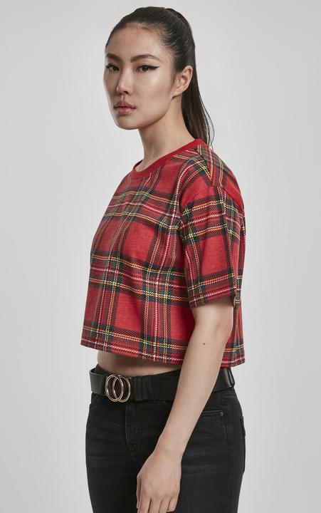 Actual product image Urban Classics Ladies AOP Tartan Short Oversized Tee (XS)