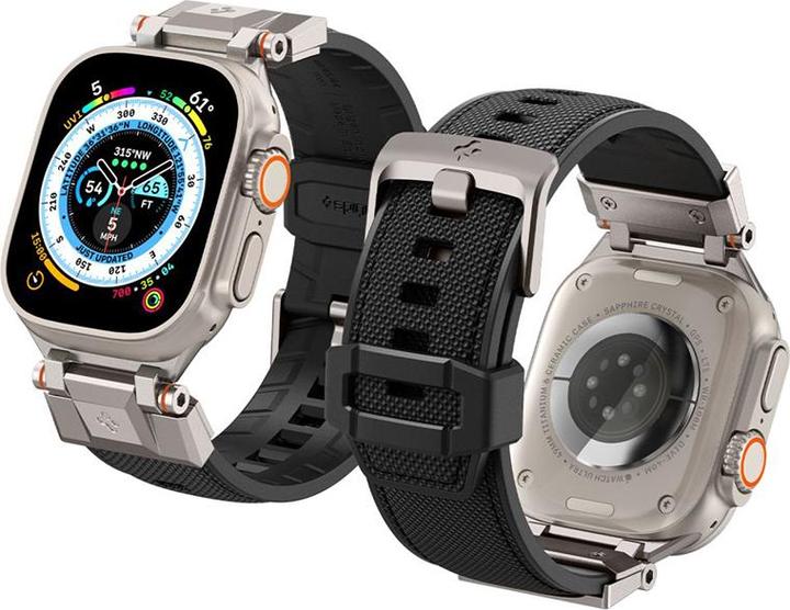 Productafbeelding Spigen DuraPro Armor Apple Watch 4/5/6/7/SE 42/44/45/49 mm czarny/zwart AMP06065 (35 mm, Thermoplastisch polyurethaan (TPU), Nylon)