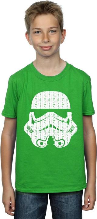 Actual product image Star Wars Boys Christmas Stormtrooper Helmet T-Shirt (140, 146)