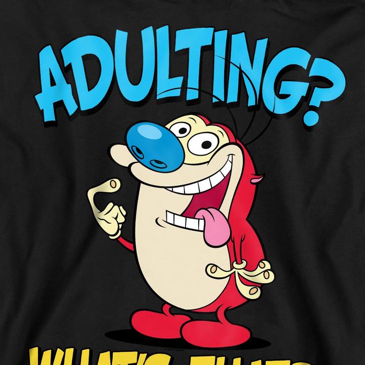 Actual product image Ren & Stimpy Unisex Adult Adulting 2 Sweatshirt (L)