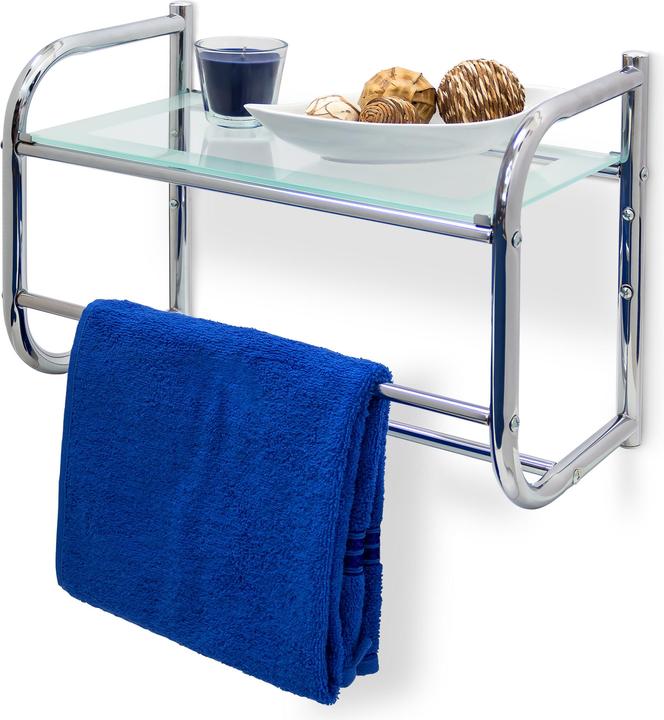 Relaxdays Wall shelf stainless steel (45 x 23 x 34 cm)