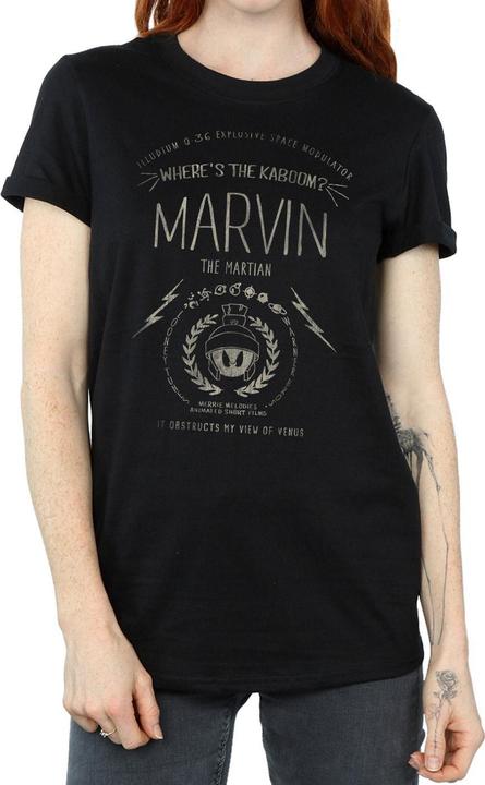 Actual product image Looney Tunes Womens/Ladies Marvin The Martian Where's The Kaboom Cotton Boyfriend T-Shirt (XL)