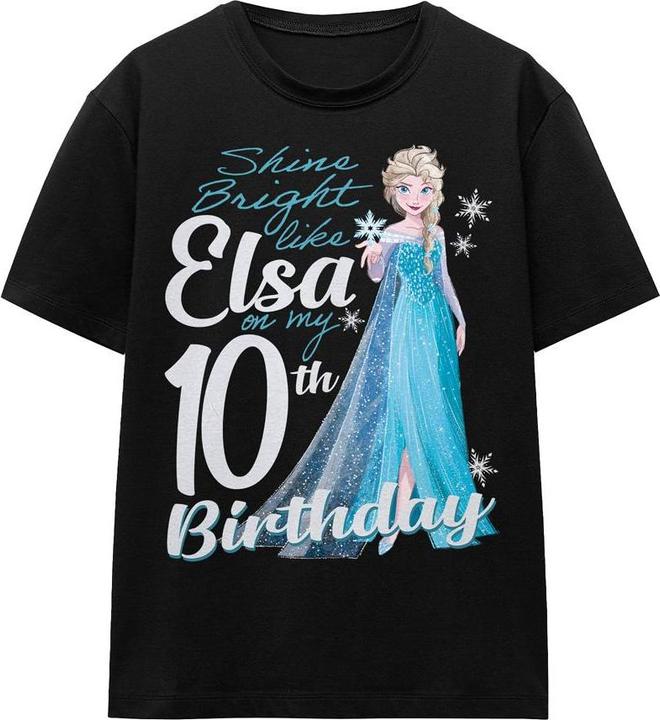 Immagine prodotto Disney Frozen Bright Like Elsa Maglietta 10° Compleanno Adulto Unisex (L)