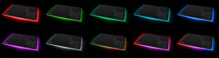Immagine prodotto L33T Tappetino per mouse da gioco Kvennavagn, con retroilluminazione LED RGB, ricarica QI