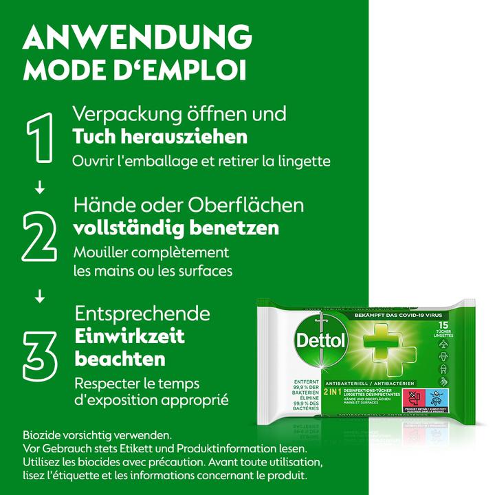 Produktbild Dettol 2in1 Desinfektions-Tücher