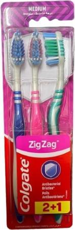 Image du produit Colgate Brosse à dents Zick-Zack 3 pièces moyenne (Moyen, 3 x)