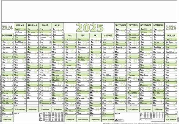 Actual product image Poster calendar 919 88x63cm 14 months PU=5 pieces rolled 2025