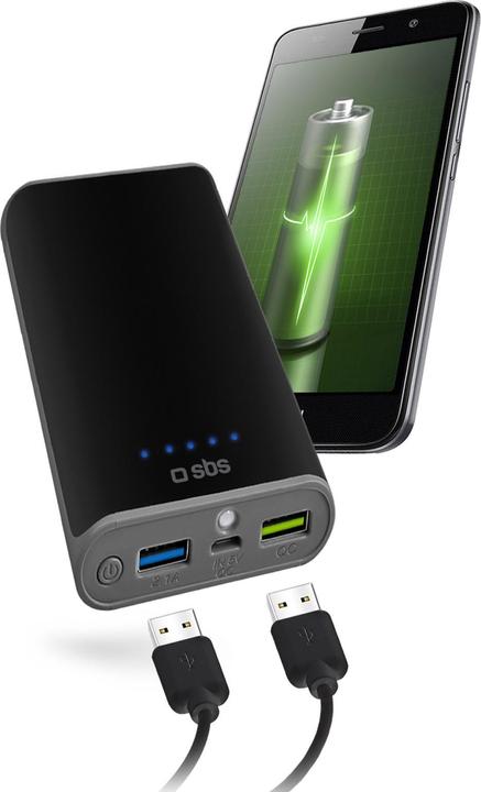Image du produit SBS Quick charge Powerbank, lampe de poche, 7800 mAh (7800 mAh)