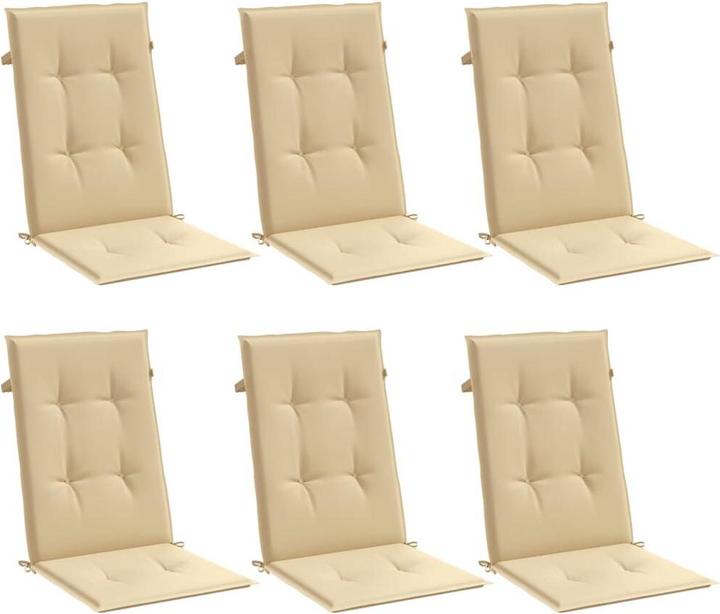 Image du produit VidaXL Coussins de sièges à haut dossier 6 pcs. tissu (120 x 50 x 4 cm)