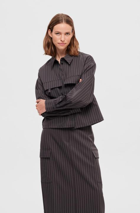 Actual product image Selected Femme Boxy Pinstripe Shirt (36)
