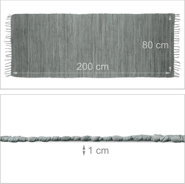 Immagine prodotto Relaxdays Tappeto patchwork monocolore (200 x 80 x 1 cm)