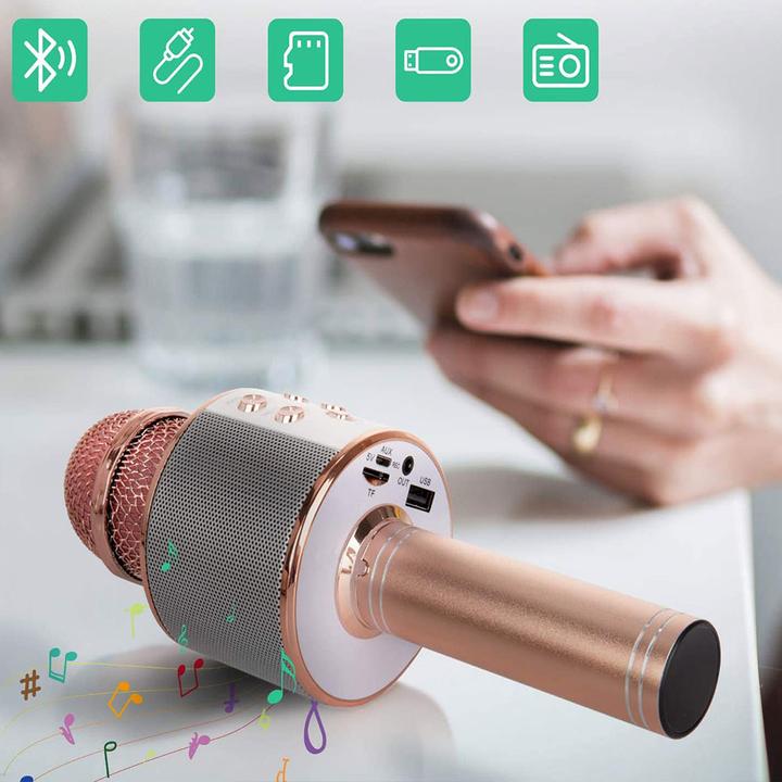 Actual product image Esmée Karaoke microphone with Bluetooth, AUX & speaker - Black (iOS/Android)