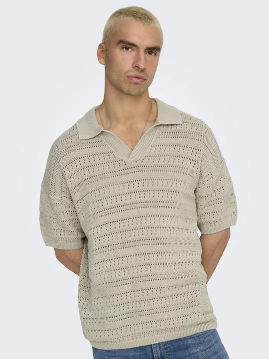 Actual product image Only & Sons Onsgrayson Ds 5 Chochet Polo Knit (XS)
