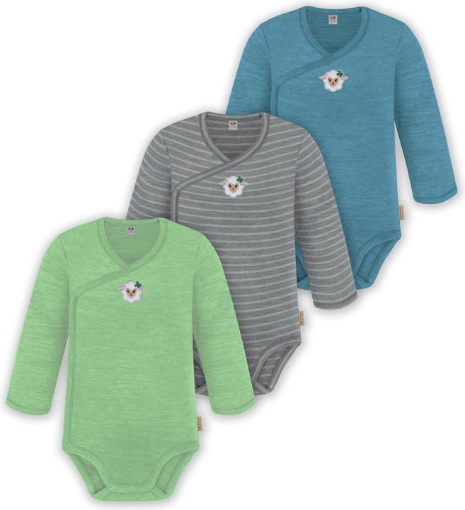 Immagine prodotto Normani Confezione da 3 pezzi di body a maniche lunghe in merino per bambino e bambina - 9355 (74)