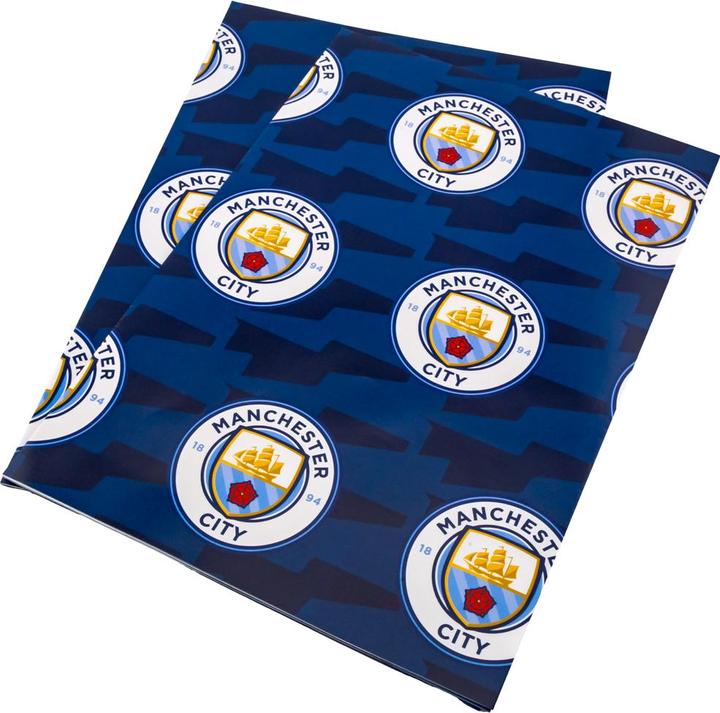 Actual product image Manchester City FC Crest Gift Wrap Sheets (Pack of 2) (Wrapping paper, 2 x)