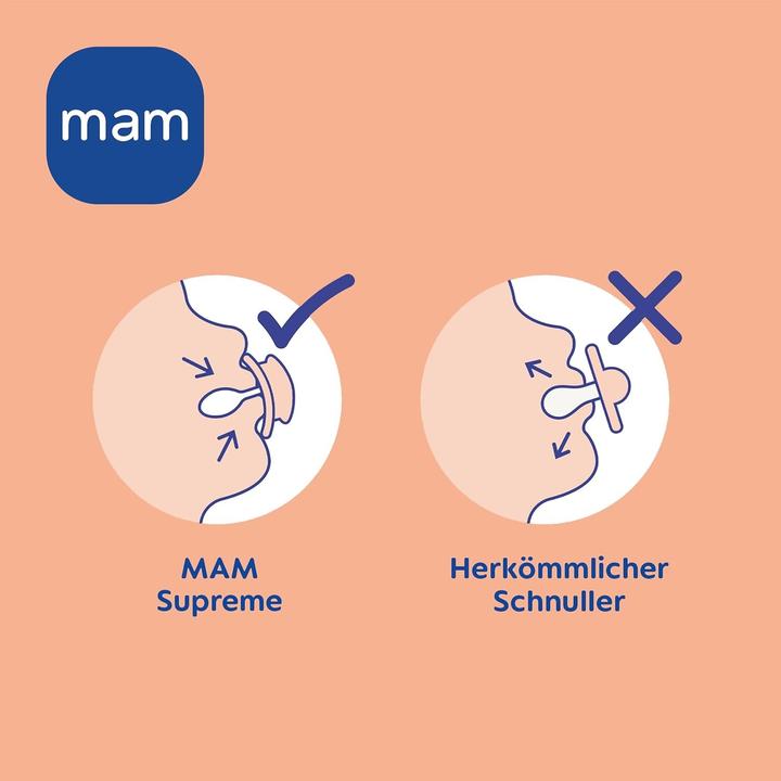 Produktbild MAM Supreme Night Silikon Schnuller, 2 Stück, 0-6 (2 x, bis 6 Monate)