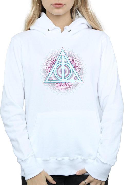 Actual product image Womens/Ladies Neon Deathly Hallows Hoodie (XXL)