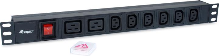 Image du produit equip Bâti de prises 1U8x IEC Alu. Sch