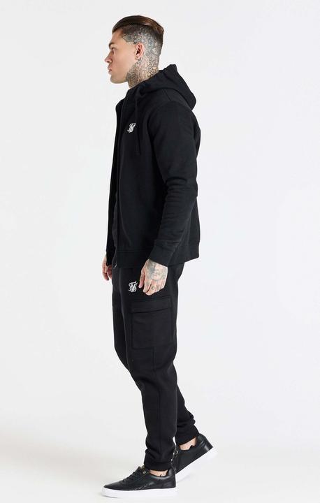 Actual product image Siksilk Hoodie Black Essential Zip Through Funnel Hoodie (XL)