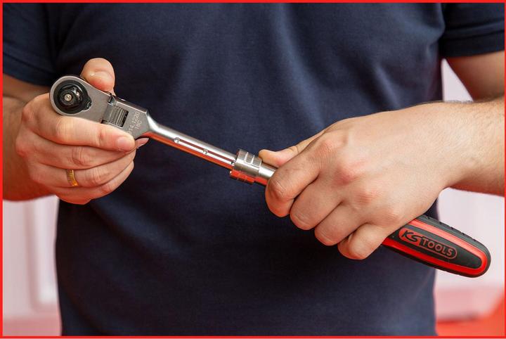 Immagine prodotto KS Tools 1/2 Cricchetto reversibile a snodo telescopico SlimPOWER, 72 denti (1/2")