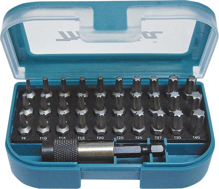 Image du produit Makita P-73352 Jeu de bits 31 parties TORX intérieur (Six pans creux TX M7, Rond à six pans creux TX M8, Six pans creux TX M9, Six pans creux TX M10, Six pans creux TX M15, Six pans creux TX M20, Six pans creux TX M25, Six pans creux TX M27, Six pans creux TX M30, Six pans creux TX M40)