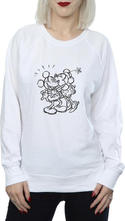 Actual product image Disney Womens/Ladies Mickey And Minnie Kiss Sketch Sweatshirt (L)