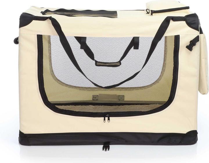 Immagine prodotto Wiltec Fudajo Scatola da trasporto XXXL pieghevole Beige 100x69x69cm Scatola per cani Scatola da viaggio (Cane, Pieghevole)