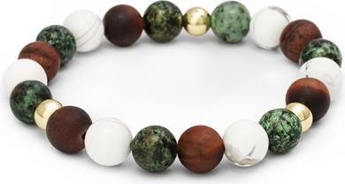 Actual product image Beneto Howlite Bull Ìs Eye Turquoise Beaded Bracelet MINK166/17
