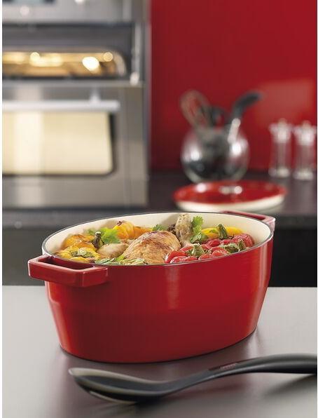 Actual product image Pyrex Slow Cook frying pan oval, with lid, length: 330 mm, red