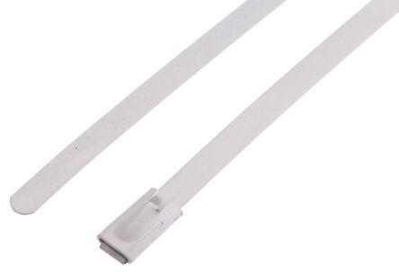 Actual product image Rs Pro Roller ball tie S/S Coated 360x4.6 White (Metal cable ties, 360 mm, 100 pcs.)