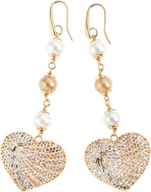 Produktbild Ottaviani Bronze earrings with silver glitter and bijoux pearls