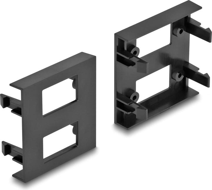 Produktbild Delock Easy 45 Modulblende 2 x Rechteck-Ausschnitt 12,5 x 21,5 mm, 45 x 45 mm 5 Stück schwarz