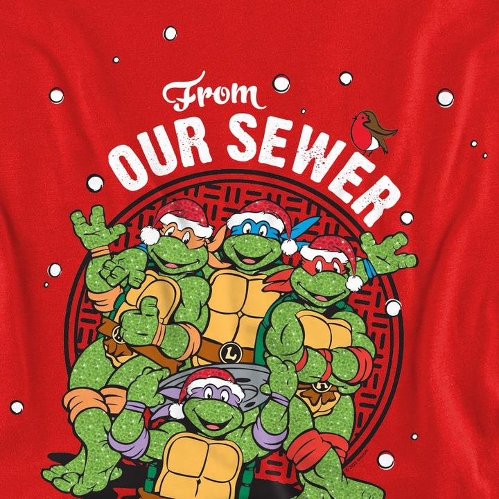 Actual product image Teenage Mutant NT Unisex Adult Merry Christmas From Our Sewer Sweatshirt (XL)