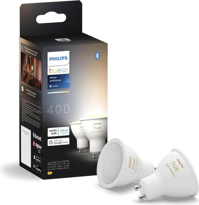 Philips Hue White Ambiance (GU10, 4.20 W, 400 lm, 2 x, E)