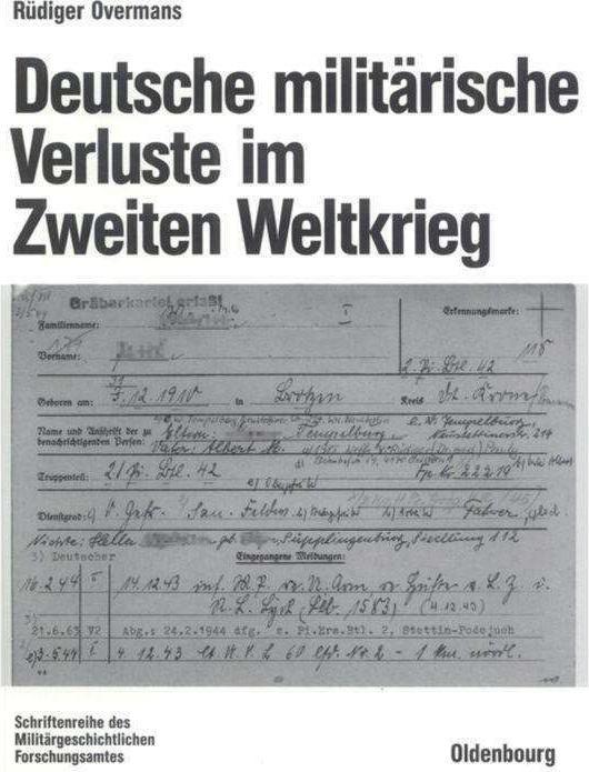 Actual product image Deutsche militärische Verluste im Zweiten Weltkrieg (German, Rüdiger Overmans, 2004)
