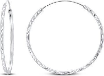 Actual product image Brilio Silver - Timeless silver round earrings EA01 - Diameter: 6 cm