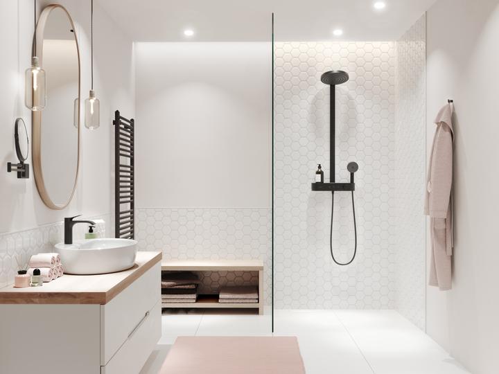 Produktbild hansgrohe Showerpipe 260 2jet mit ShowerTablet Select 400 : Farbe - Matt Black