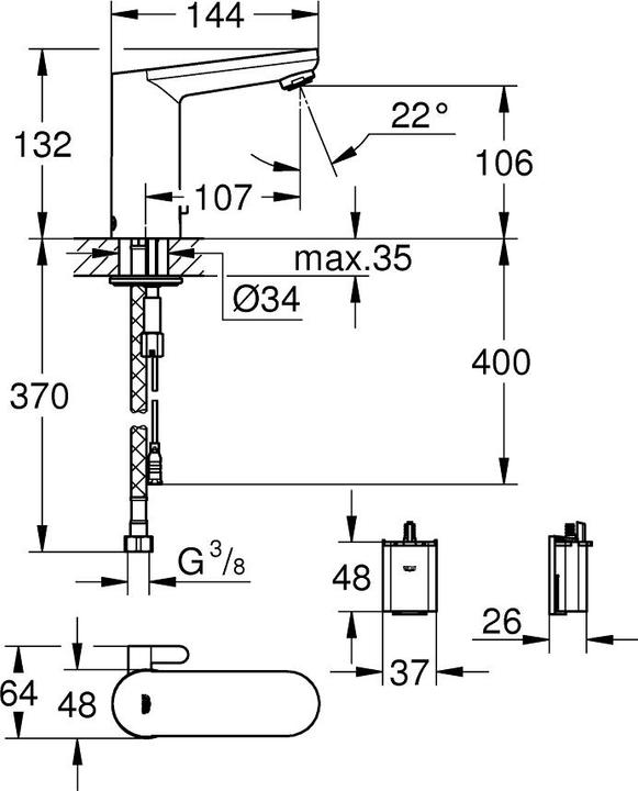 Produktbild Grohe Get Infrarot-Elektronik für Waschtisch mit Mischung