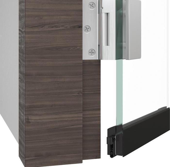 Image du produit Athmer Türdichtung Schall-Ex® GSA 1-seitig Länge 1208 mm Aluminium silberfarben eloxiert Glastüren links...