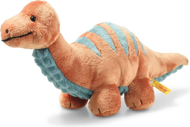 Steiff Bronko Brontosaurus dunkelorange petrol (28 cm)