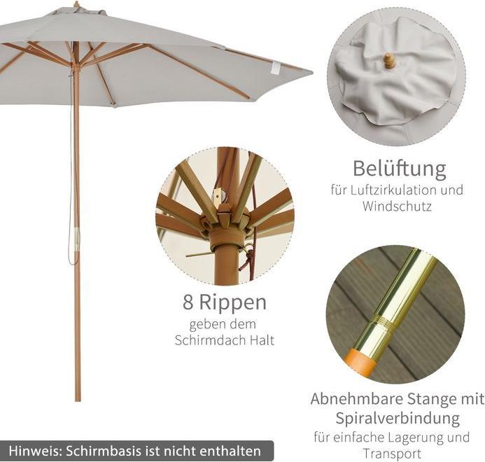 Produktbild Swisshandel24 Holzschirm 300 cm, Bambus, Grau