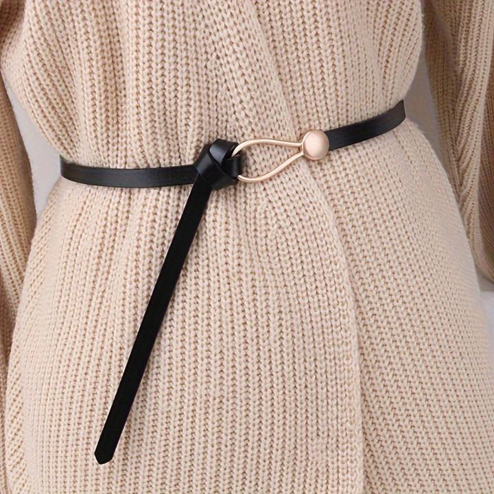 Produktbild Only-Bags.Store Trendiger verknoteter dünner Gürtel Klassischer solider Ledergürtel Freizeitkleid und Mantel